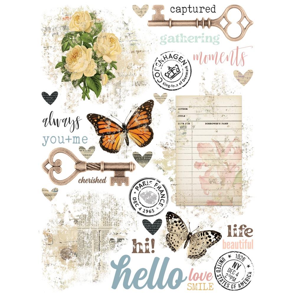 Simple Stories Vintage Junk Drawer Rub Ons 26029 Vintage Key Images