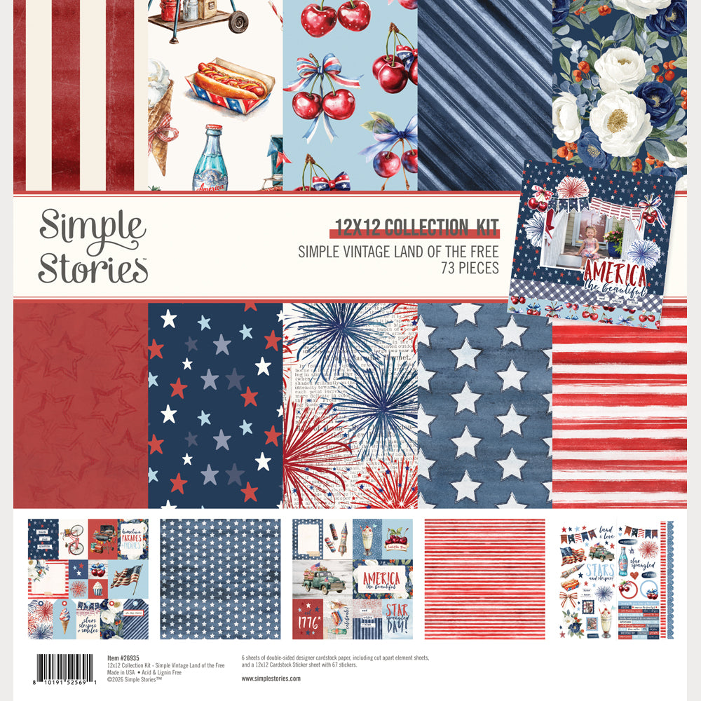 Simple Stories Vintage Land Of The Free 12 x 12 Collection Kit 26935