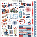 Simple Stories Vintage Land Of The Free 12 x 12 Collection Kit 26935 Cardstock Stickers
