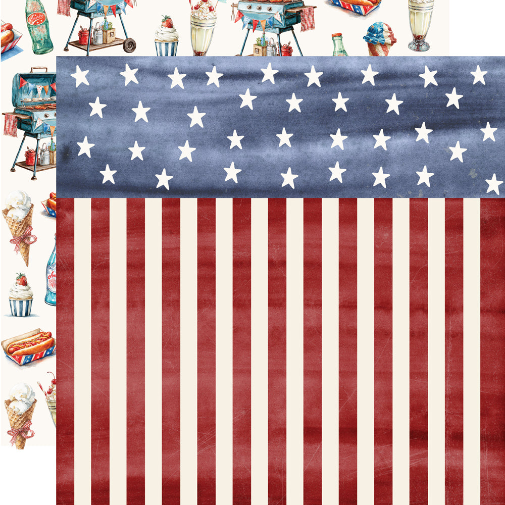 Simple Stories Vintage Land Of The Free 12 x 12 Collection Kit 26935 Stars And Stripes