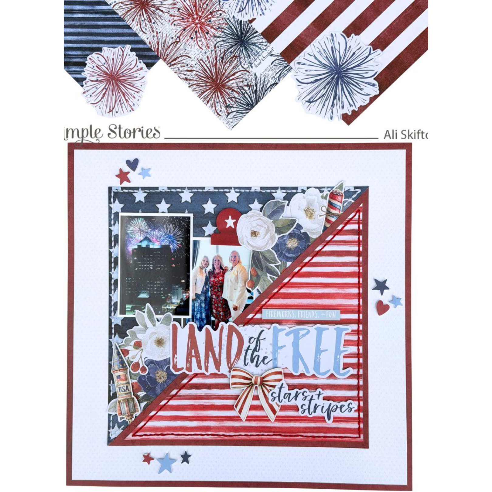 Simple Stories Vintage Land Of The Free 12 x 12 Collection Kit 26935 Stars And Stripes