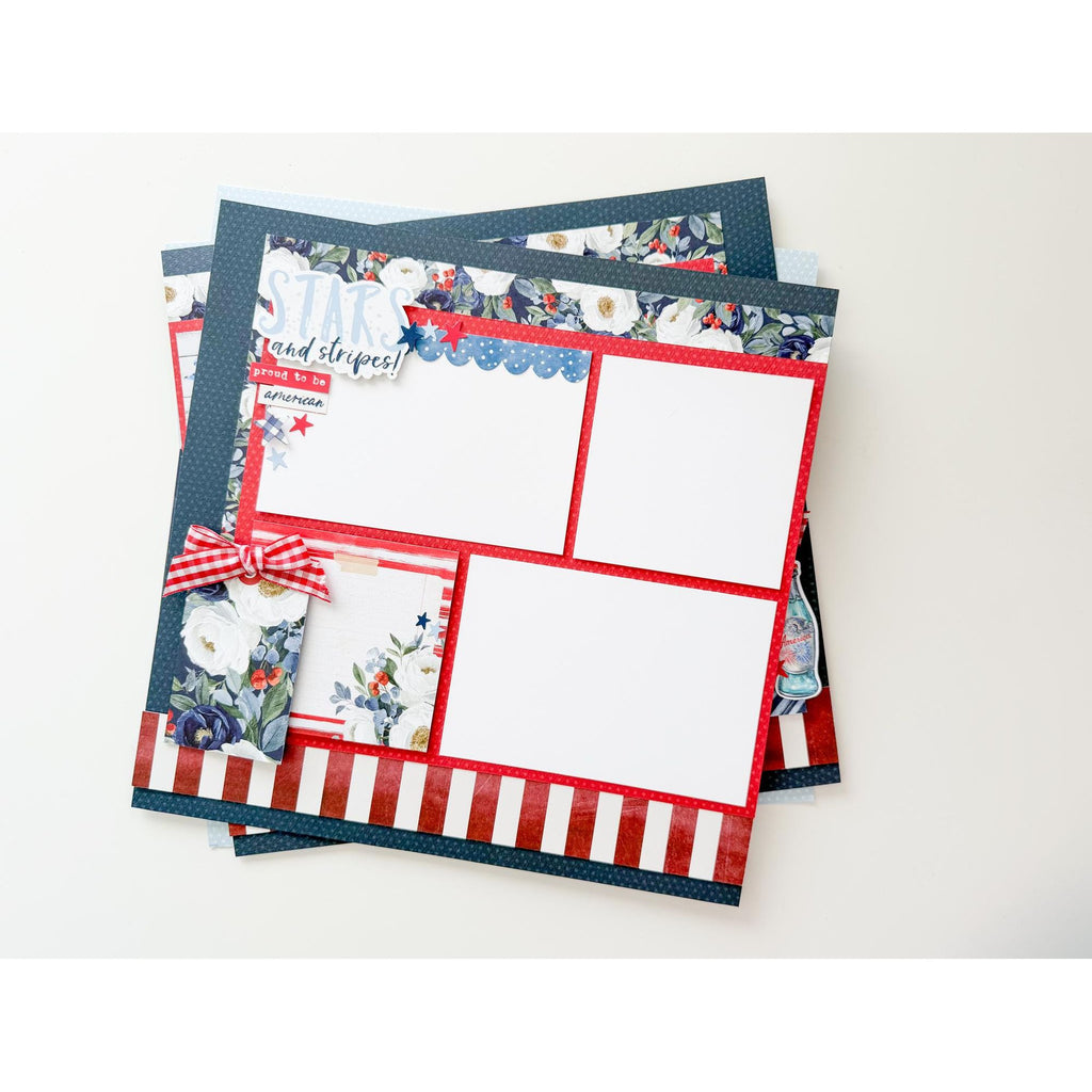 Simple Stories Vintage Land Of The Free 12 x 12 Collection Kit 26935 Stars And Stripes Layout