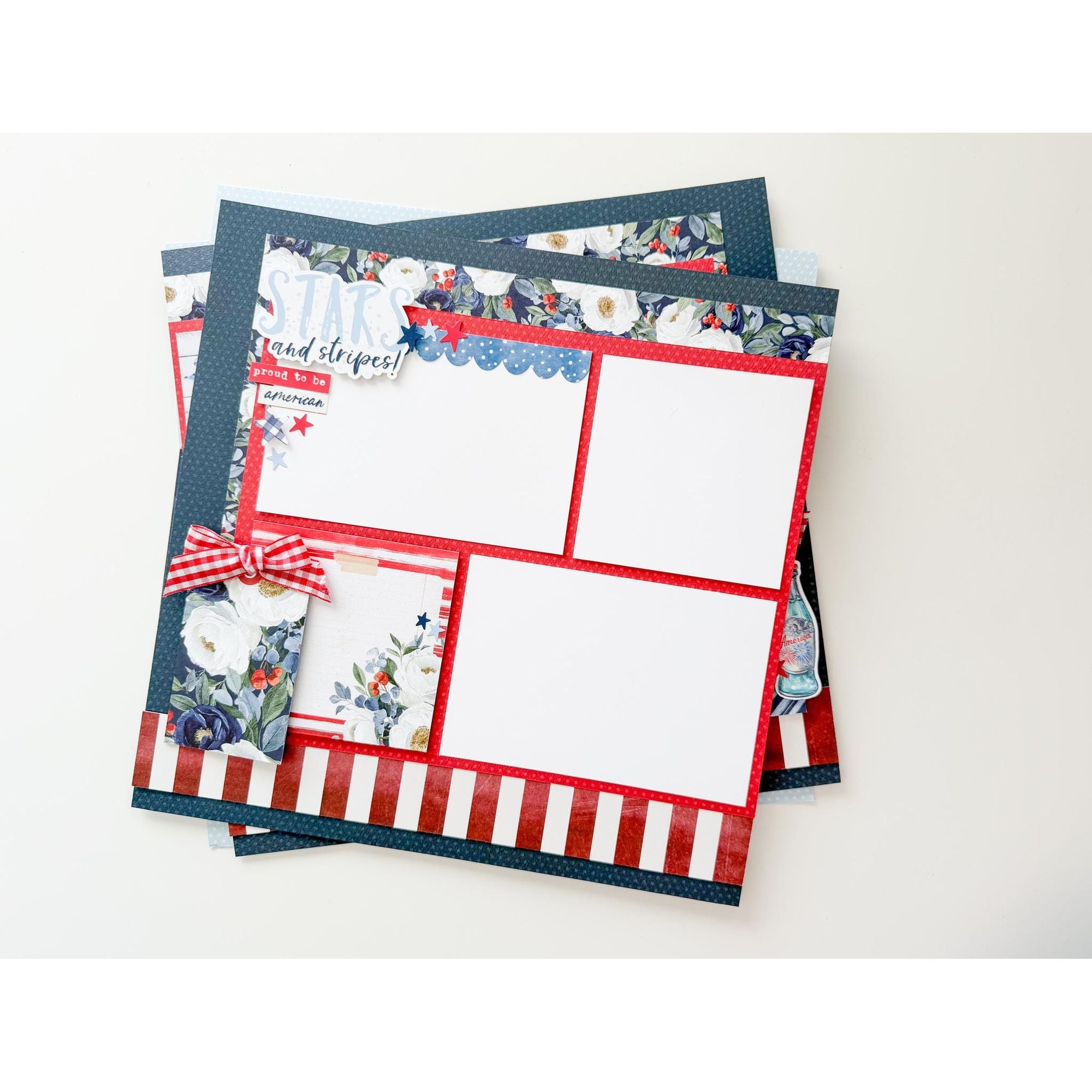 Simple Stories Vintage Land Of The Free 12 x 12 Collection Kit 26935 Stars And Stripes Layout