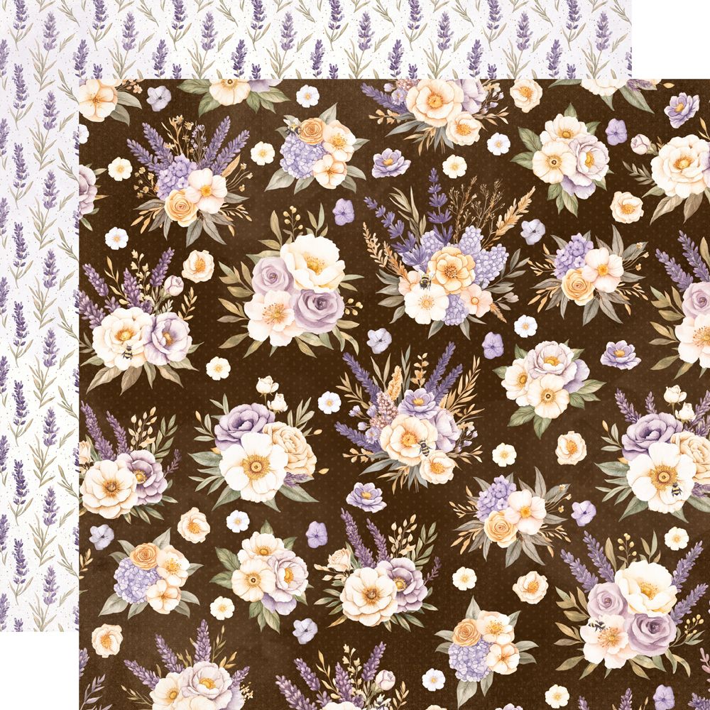 Simple Stories Vintage Lavender Fields 12 x 12 Collection Kit 26400 Dark Florals