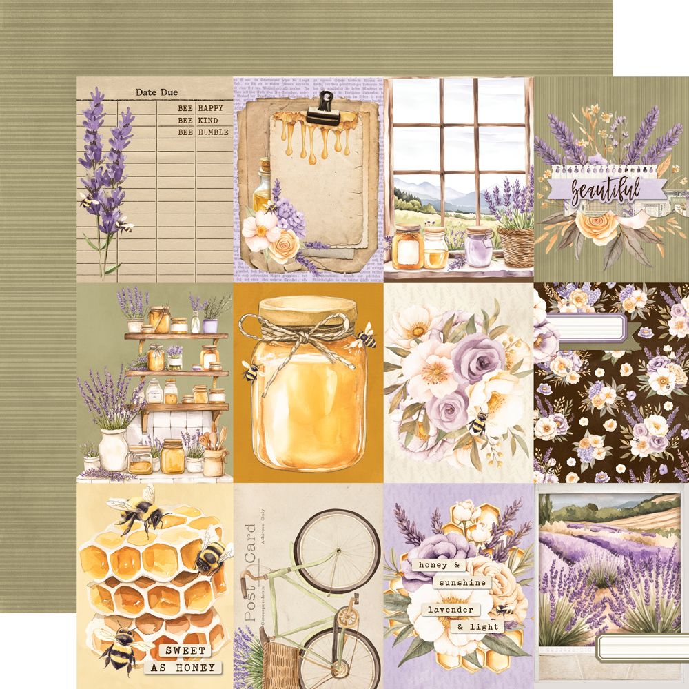 Simple Stories Vintage Lavender Fields 12 x 12 Collection Kit 26400 Honey Floral Images