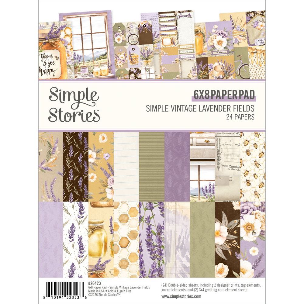 Simple Stories Vintage Lavender Fields 6 x 8 Paper Pad 26423