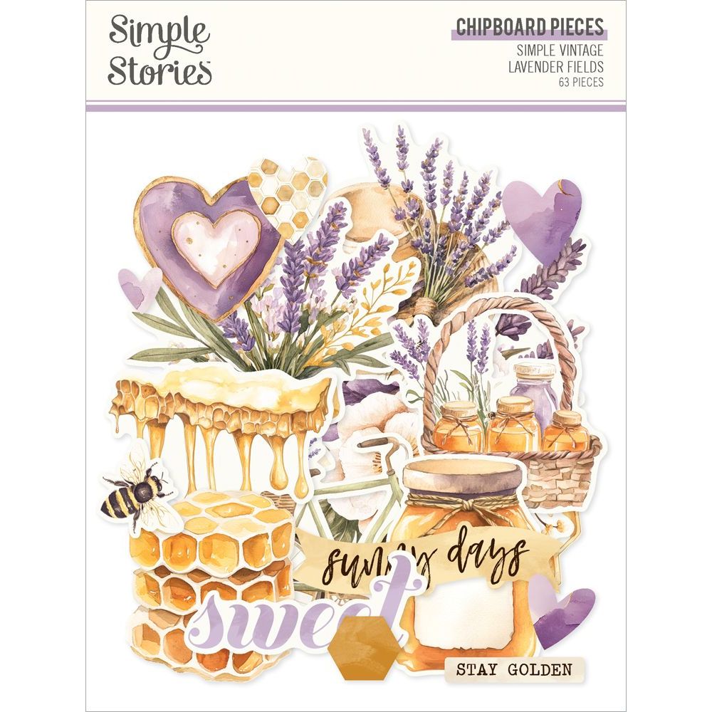 Simple Stories Vintage Lavender Fields Chipboard Pieces 26425