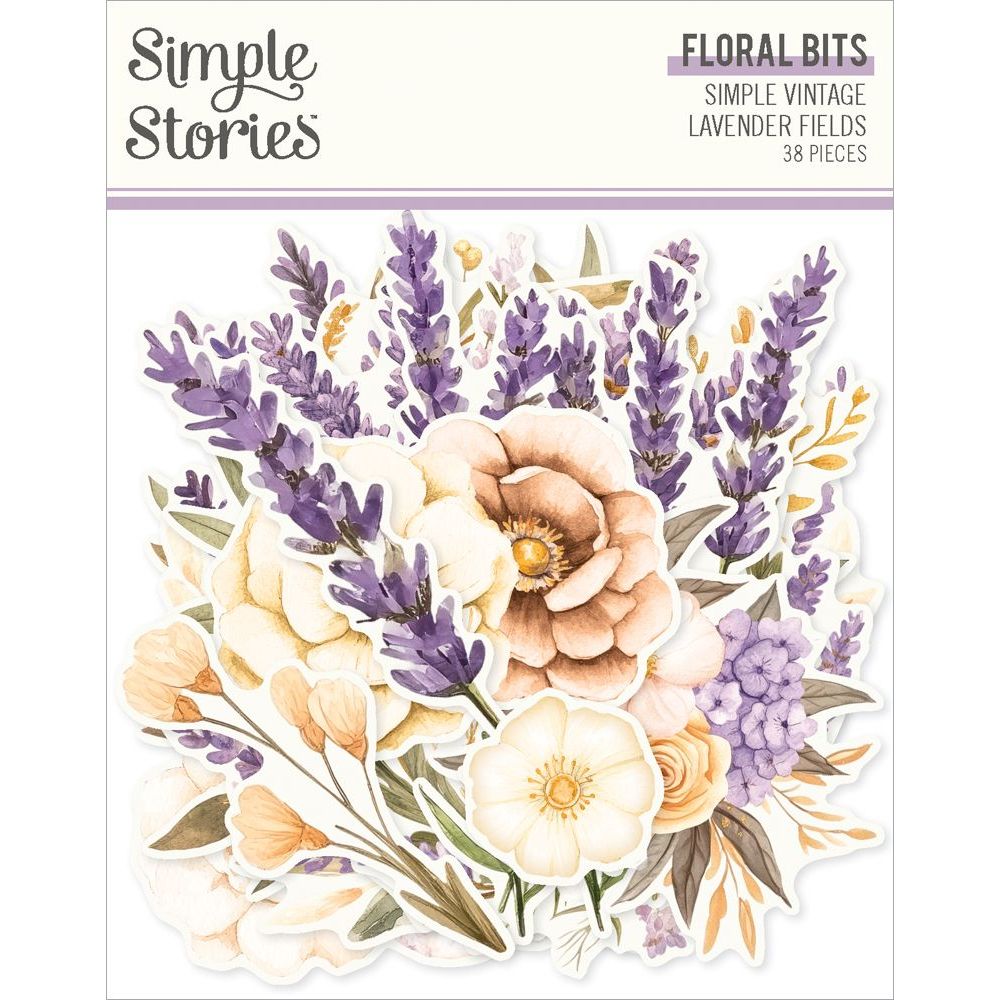 Simple Stories Vintage Lavender Fields Floral Bits And Pieces 26427