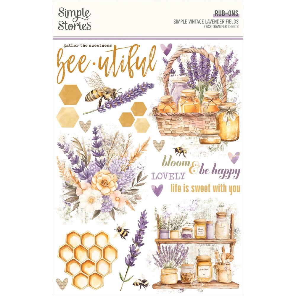 Simple Stories Vintage Lavender Fields Rub Ons 26429
