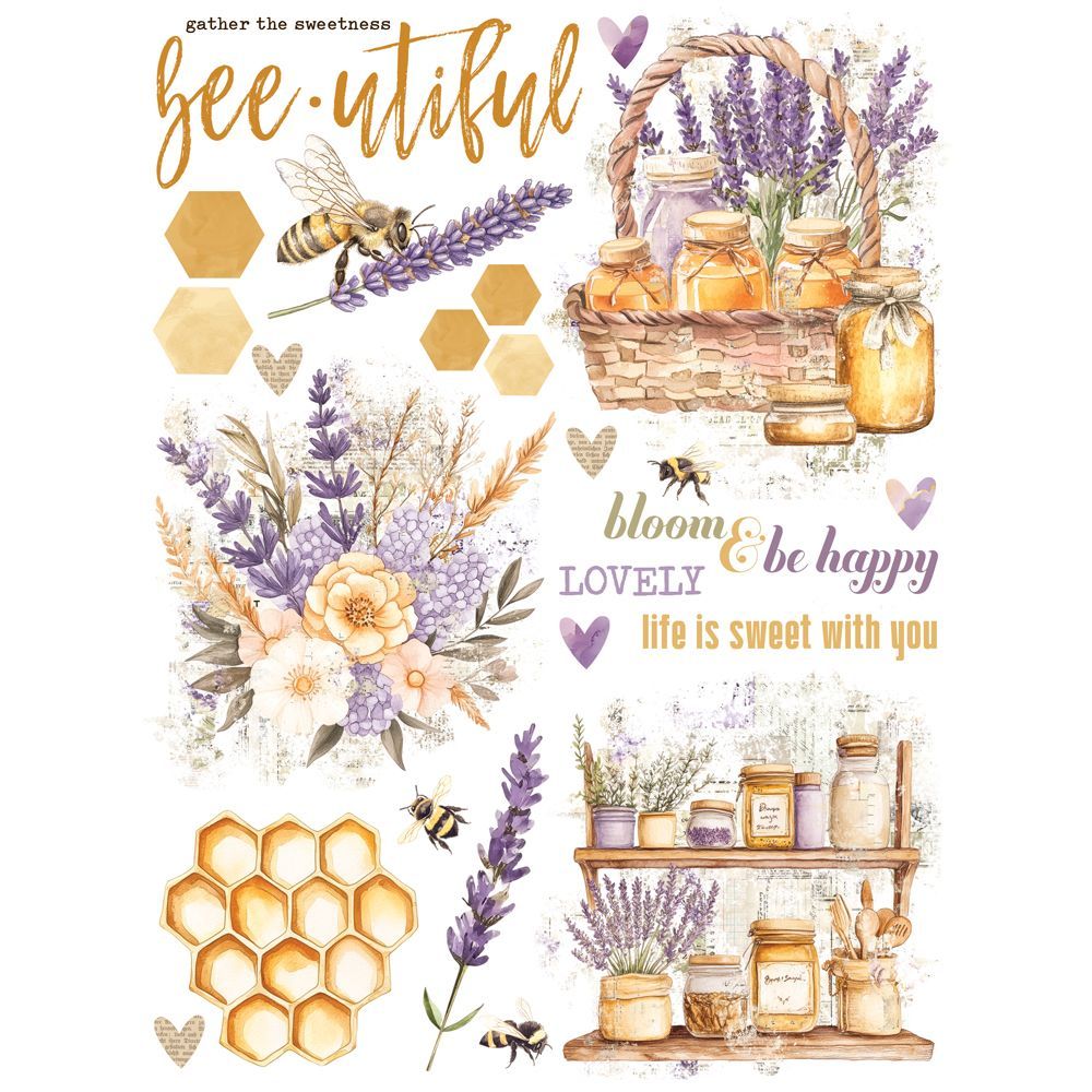 Simple Stories Vintage Lavender Fields Rub Ons 26429 Gather The Sweetness