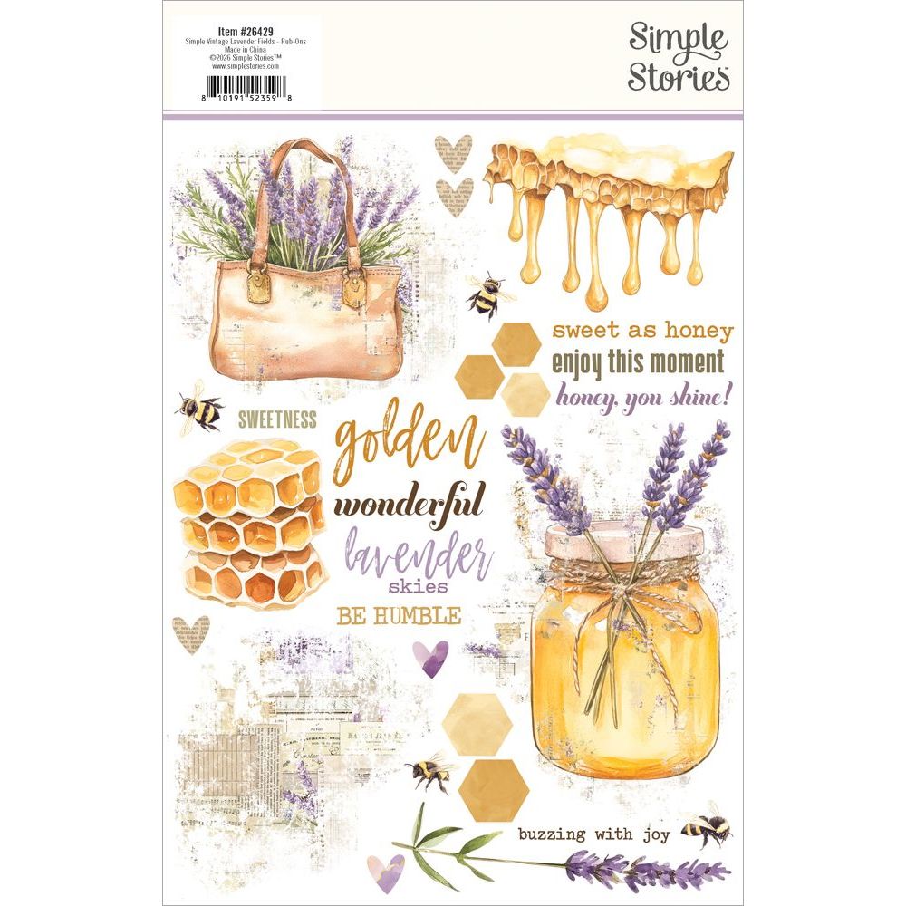Simple Stories Vintage Lavender Fields Rub Ons 26429 Packaging Image