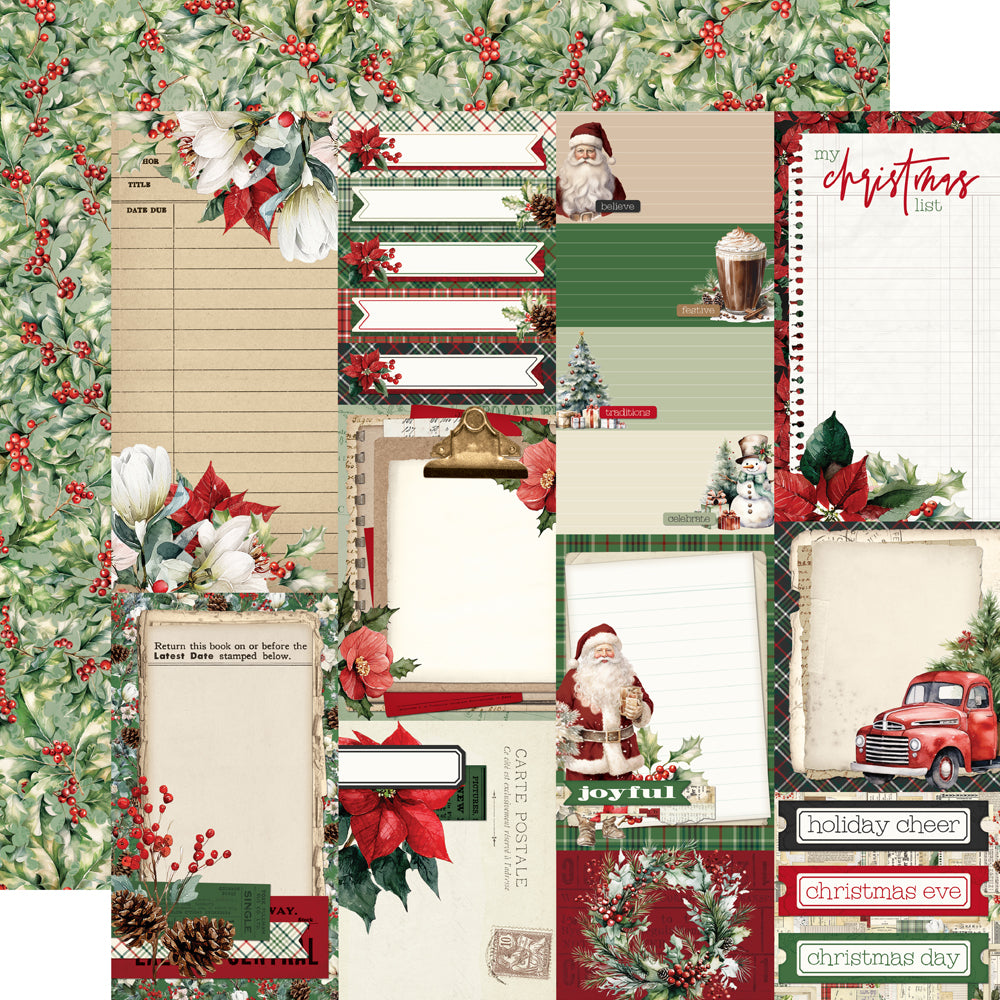 Simple Stories Vintage Old-Fashioned Christmas 12 x 12 Collector's Essentials Kit 27601 Journal Elements