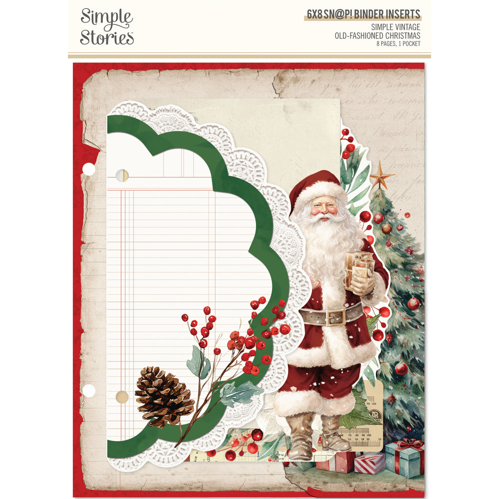 Simple Stories Vintage Old-Fashioned Christmas 6 x 8 Binder Inserts 27634