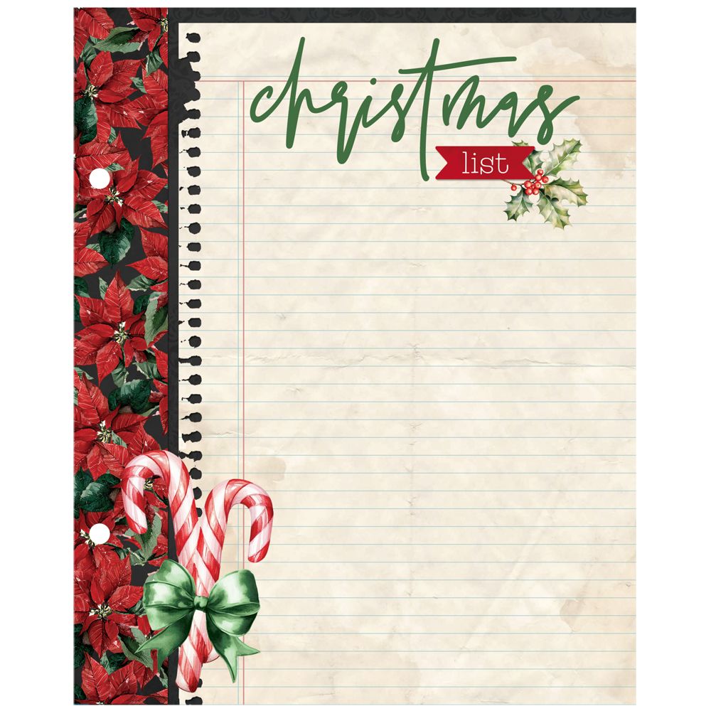 Simple Stories Vintage Old-Fashioned Christmas 6 x 8 Binder Inserts 27634 Holiday List