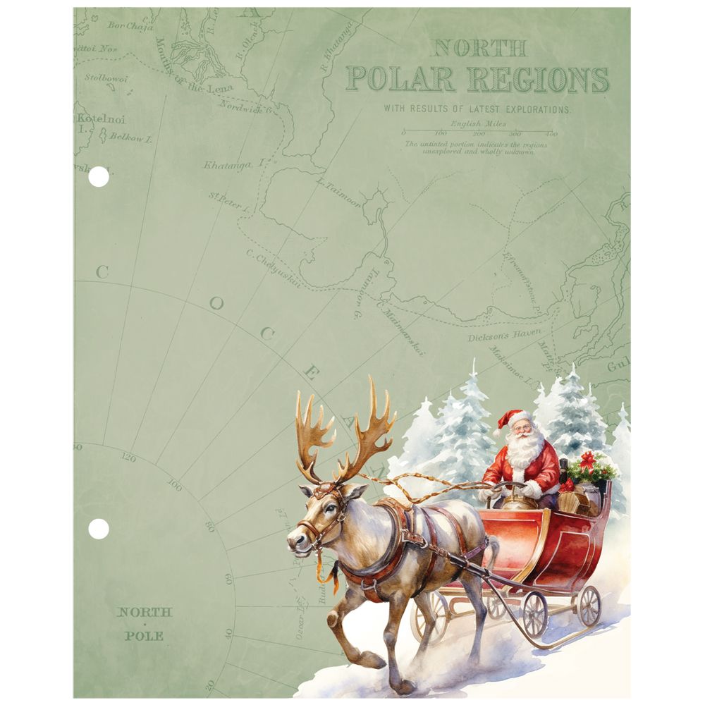 Simple Stories Vintage Old-Fashioned Christmas 6 x 8 Binder Inserts 27634 Santa Sleigh