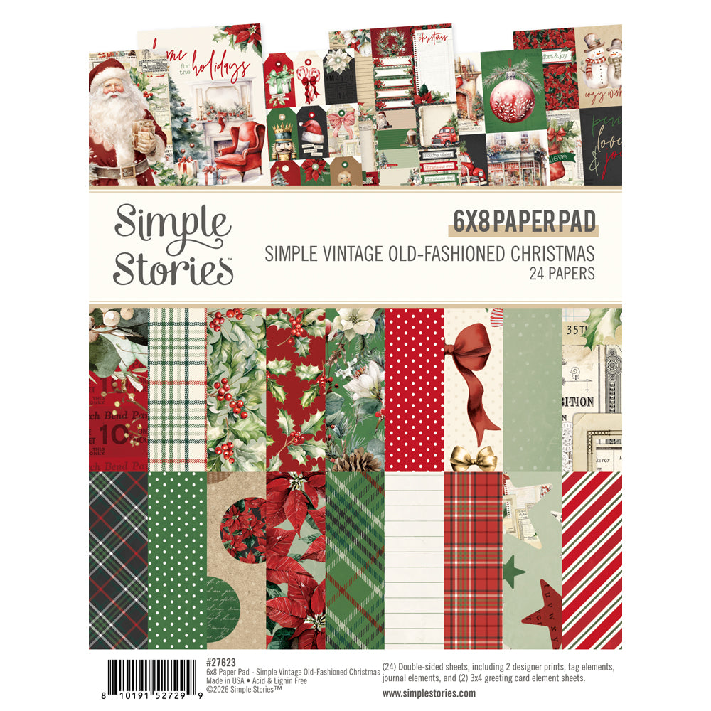 Simple Stories Vintage Old-Fashioned Christmas 6 x 8 Paper Pad 27623