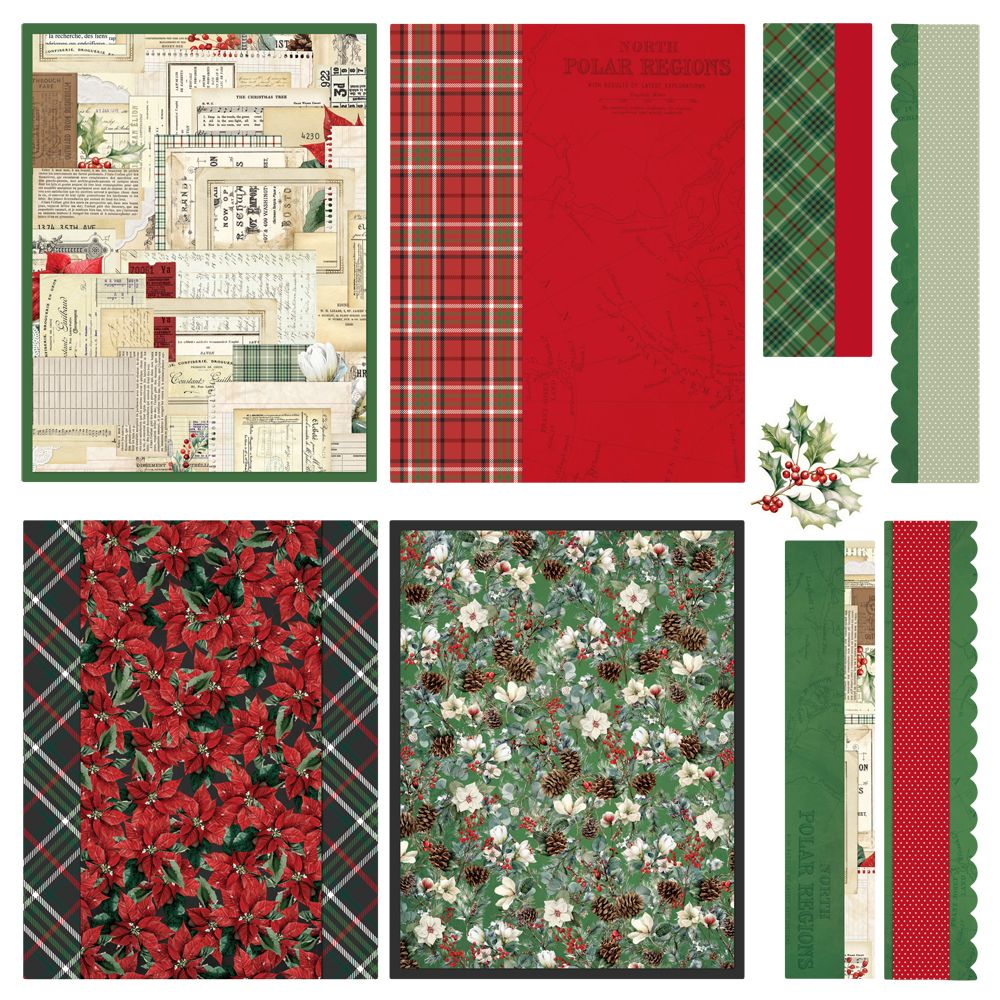 Simple Stories Vintage Old-Fashioned Christmas Card Kit 27635 Holiday Plaid