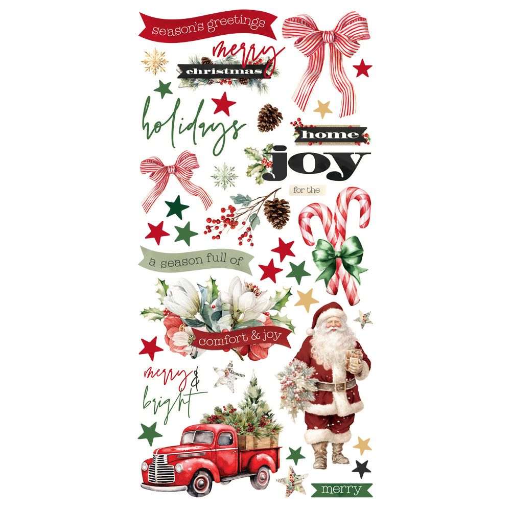 Simple Stories Vintage Old-Fashioned Christmas Card Kit 27635 Holiday Sentiments