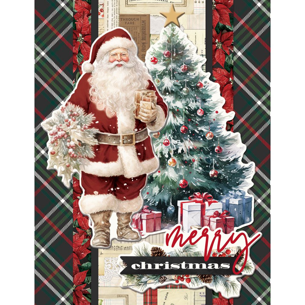 Simple Stories Vintage Old-Fashioned Christmas Card Kit 27635 Merry Santa