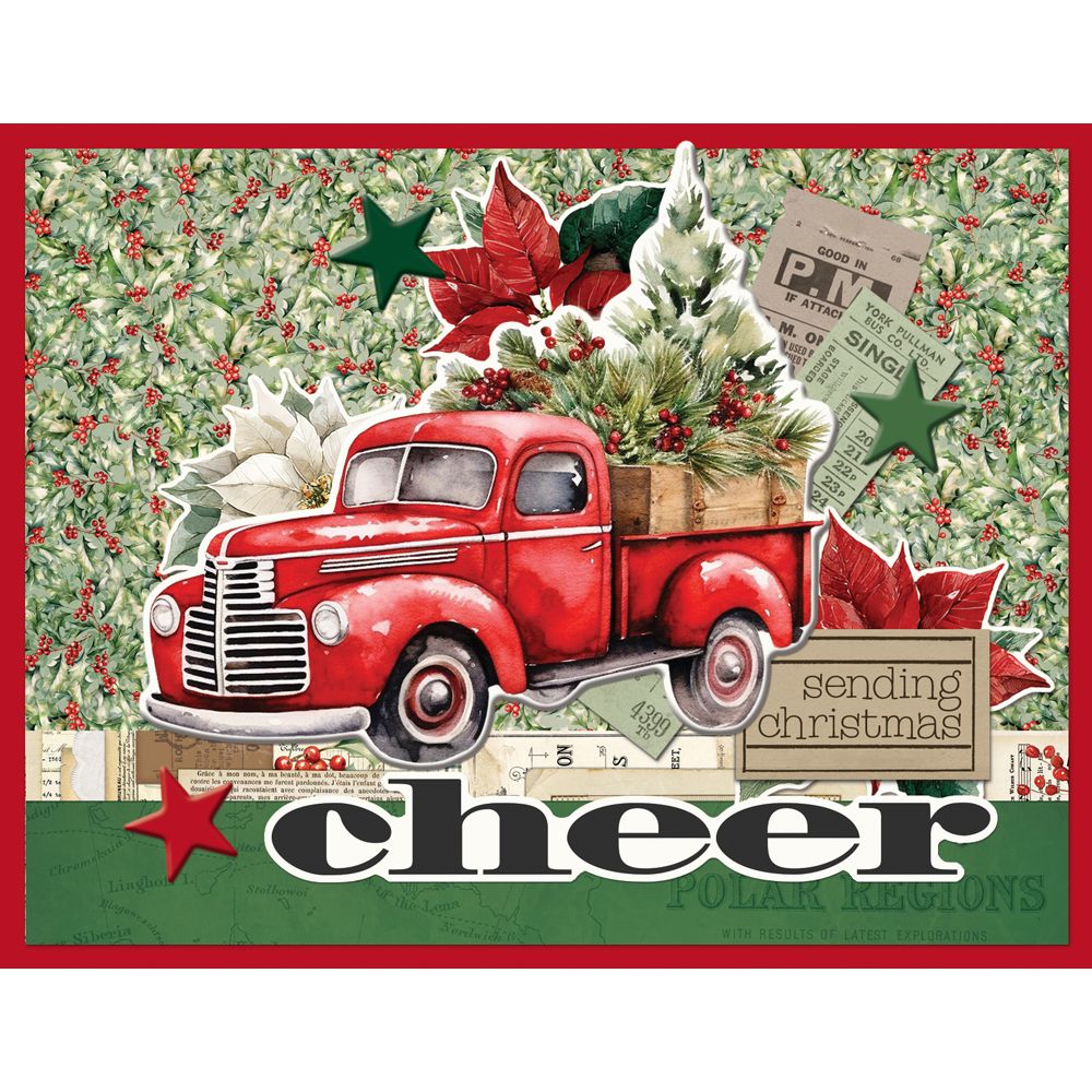 Simple Stories Vintage Old-Fashioned Christmas Card Kit 27635 Sending Cheer
