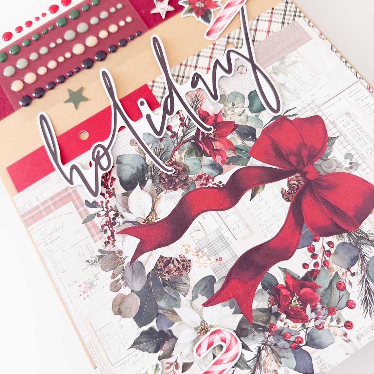 Simple Stories Vintage Old-Fashioned Christmas Chipboard Pieces 27625 Holiday Layout