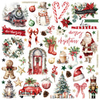 Simple Stories Vintage Old-Fashioned Christmas Chipboard Pieces 27625 Holiday Sentiments And Images