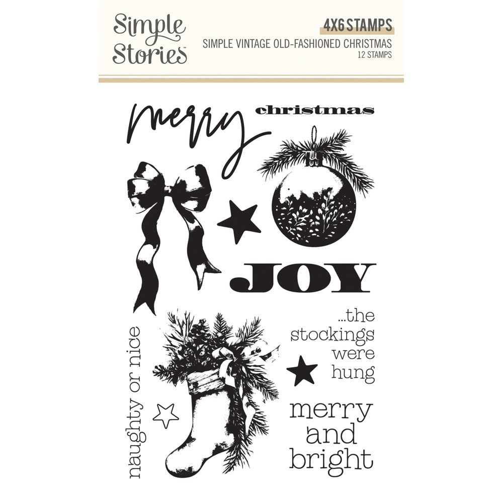 Simple Stories Vintage Old-Fashioned Christmas Clear Stamps 27624