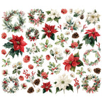 Simple Stories Vintage Old-Fashioned Christmas Floral Bits And Pieces 27628 Holiday Flowers
