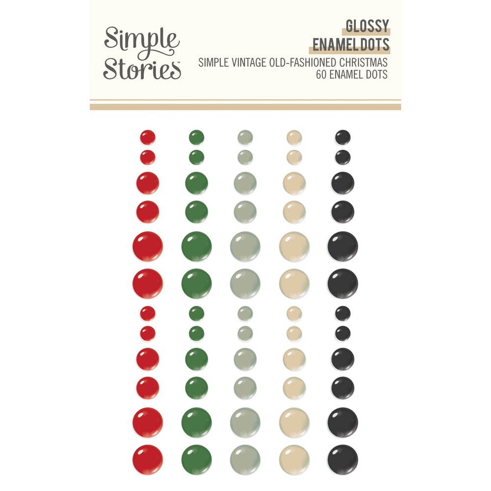Simple Stories Vintage Old-Fashioned Christmas Glossy Enamel Dots 27632