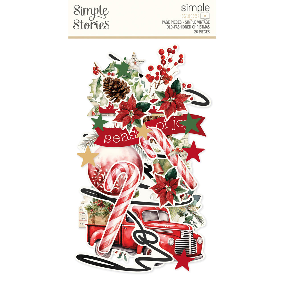 Simple Stories Vintage Old-Fashioned Christmas Page Pieces 27633