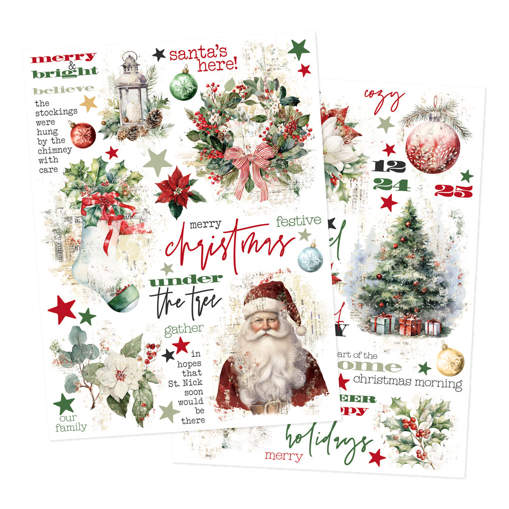 Simple Stories Vintage Old-Fashioned Christmas Rub Ons 27629