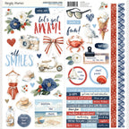 Simple Stories Vintage Sand And Sea 12 x 12 Collection Kit 26900 Cardstock Stickers