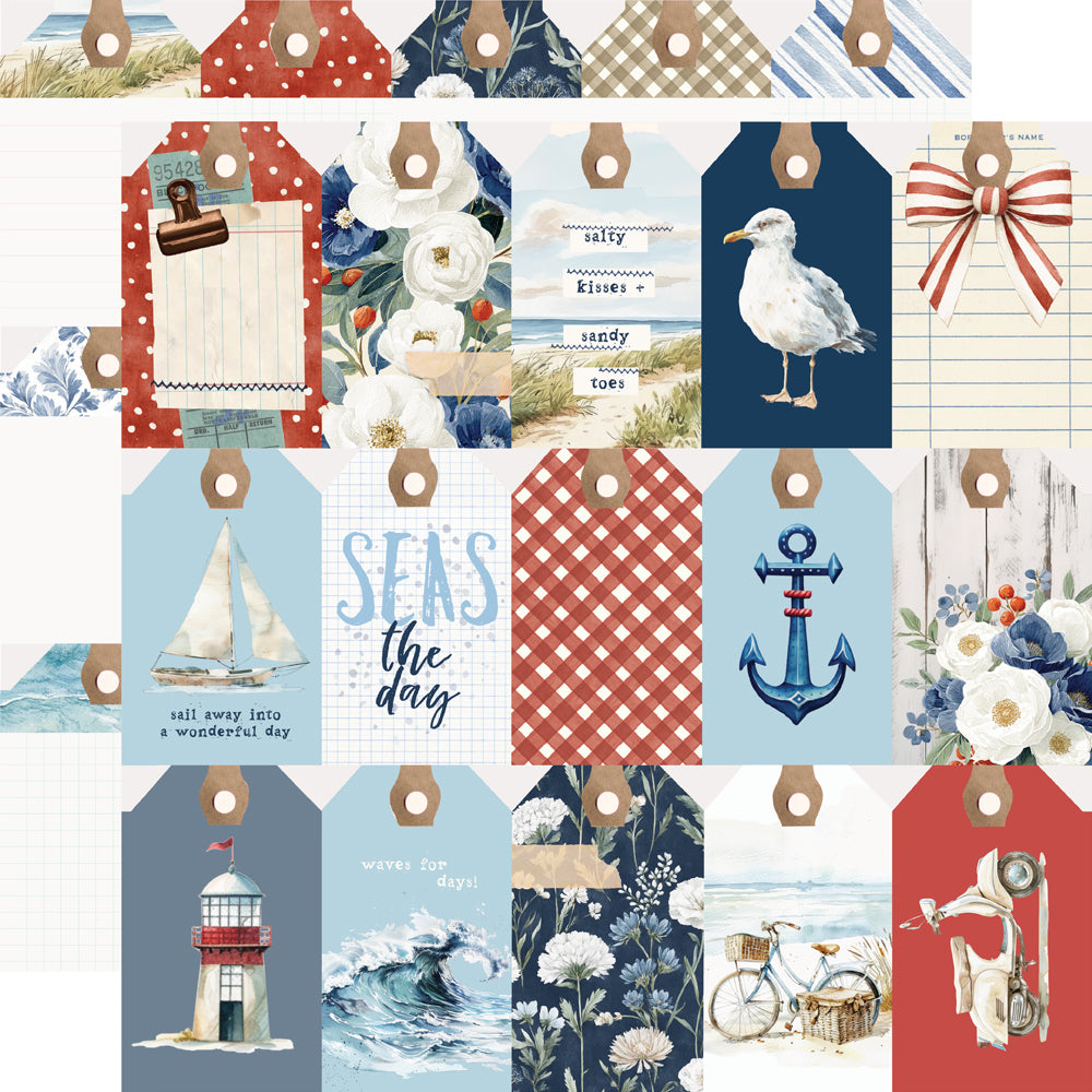 Simple Stories Vintage Sand And Sea 12 x 12 Collection Kit 26900 Tag Elements