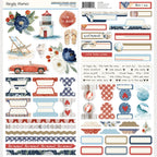 Simple Stories Vintage Sand And Sea 12 x 12 Collector's Essential Kit 26901 Basics Stickers