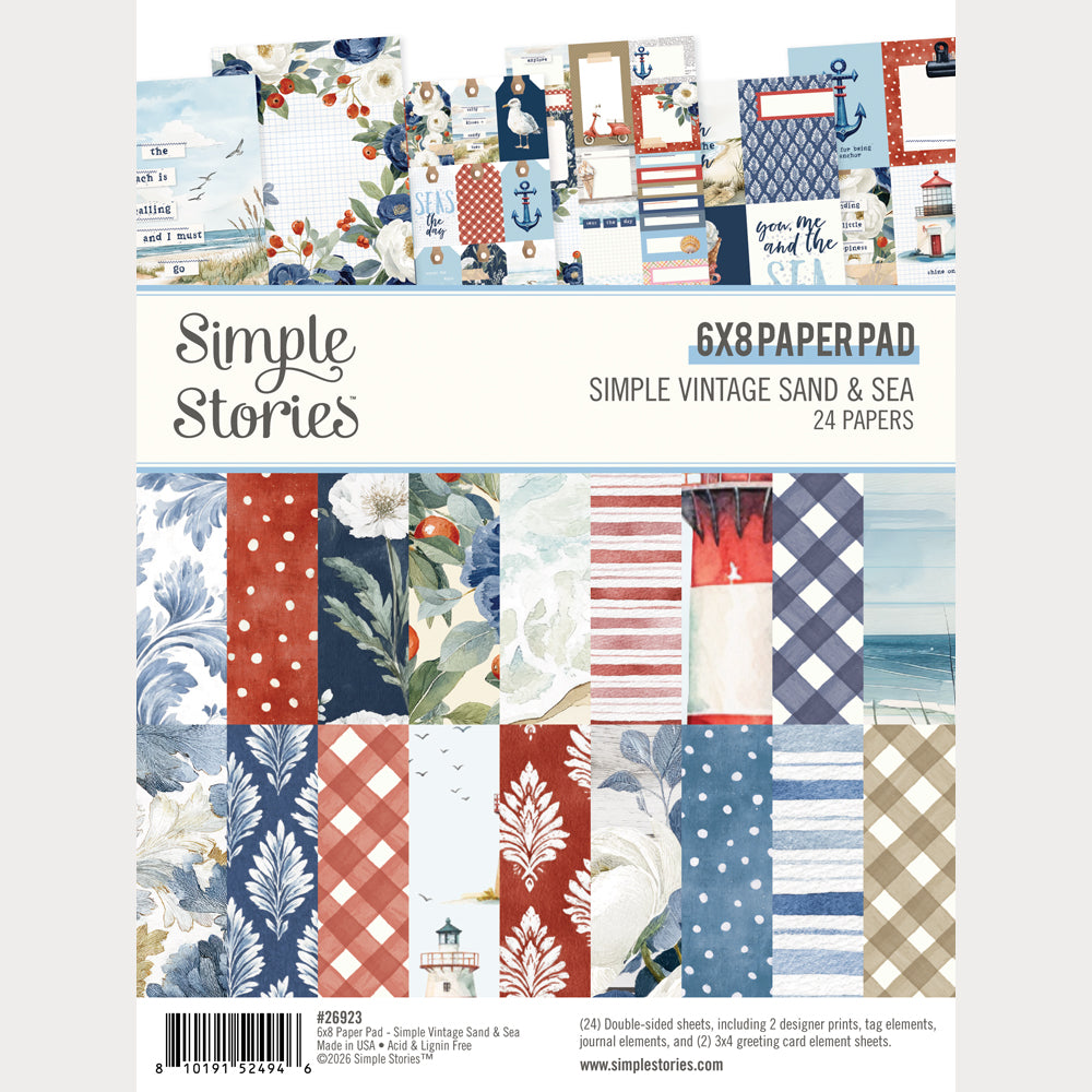 Simple Stories Vintage Sand And Sea 6 x 8 Paper Pad 26923