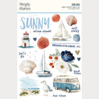 Simple Stories Vintage Sand And Sea Rub Ons 26929 Beach Sentiments