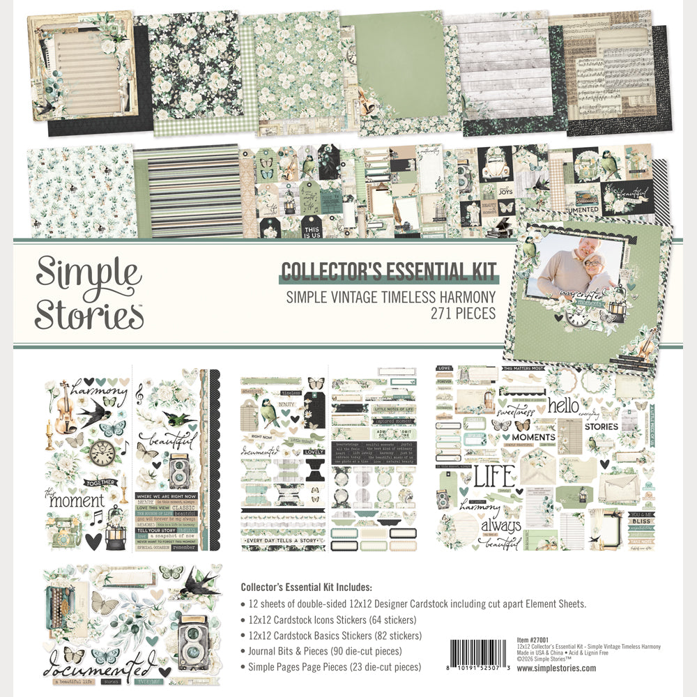 Simple Stories Vintage Timeless Harmony 12 x 12 Collector's Essential Kit 27001