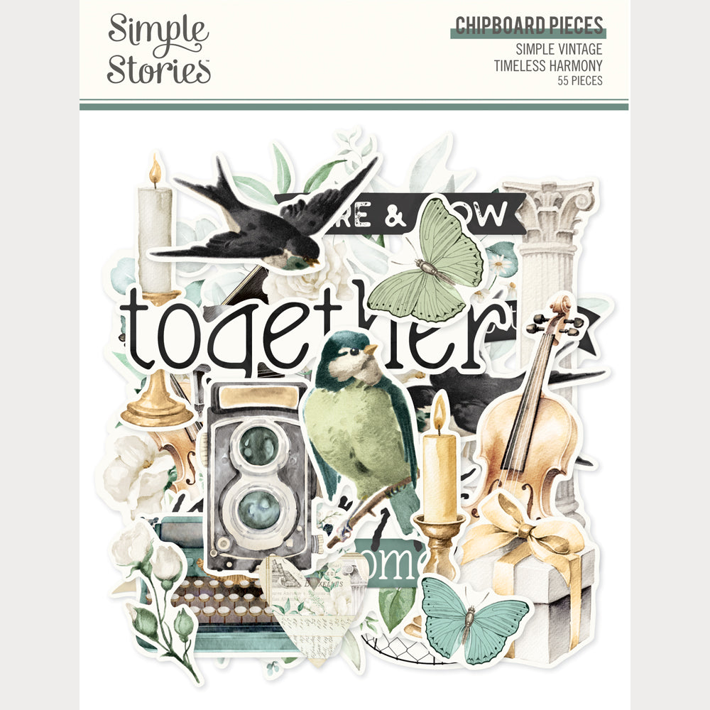 Simple Stories Vintage Timeless Harmony Chipboard Pieces 27025
