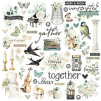 Simple Stories Vintage Timeless Harmony Chipboard Pieces 27025 Relationship Sentiments