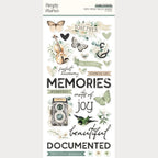 Simple Stories Vintage Timeless Harmony Foam Stickers 27030 Perfect Memories Sentiments