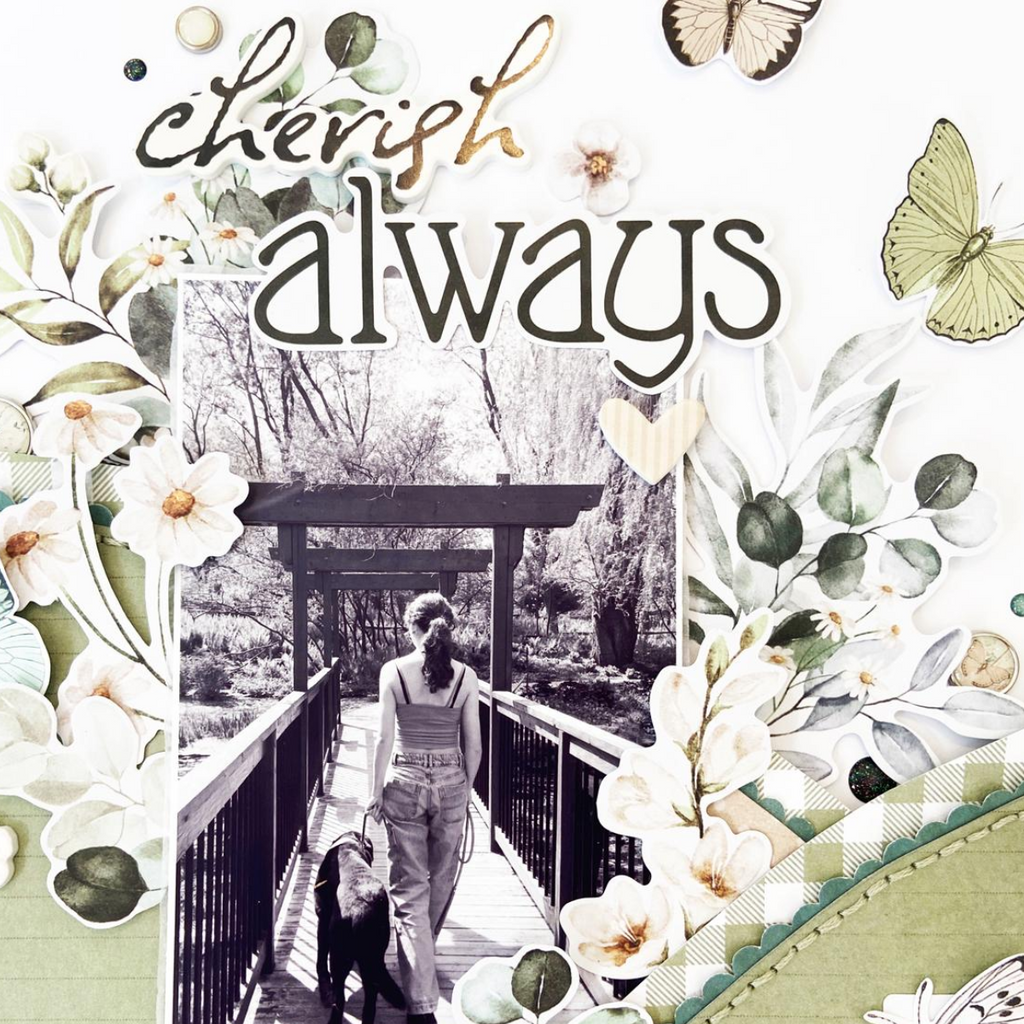 Simple Stories Vintage Timeless Harmony Glitter Enamel Dots 27032 Cherish Always Layout