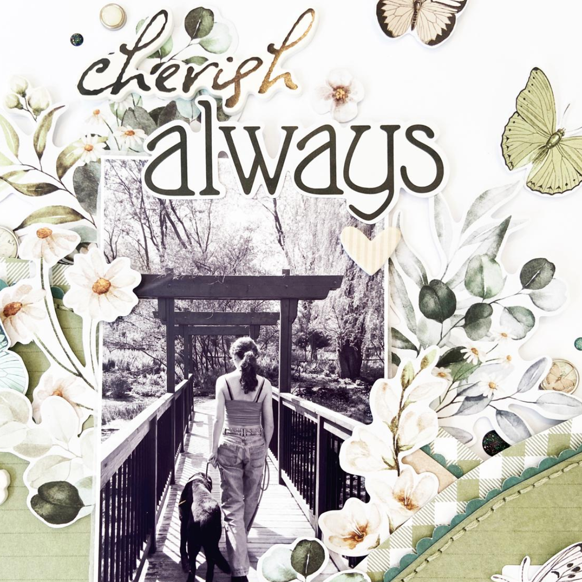 Simple Stories Vintage Timeless Harmony Glitter Enamel Dots 27032 Cherish Always Layout