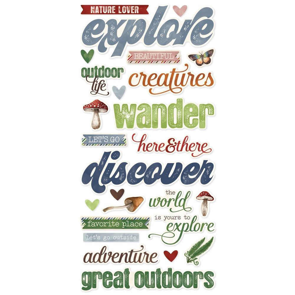 Simple Stories Vintage Woodlands Foam Stickers 24729 Outdoor Sentiments