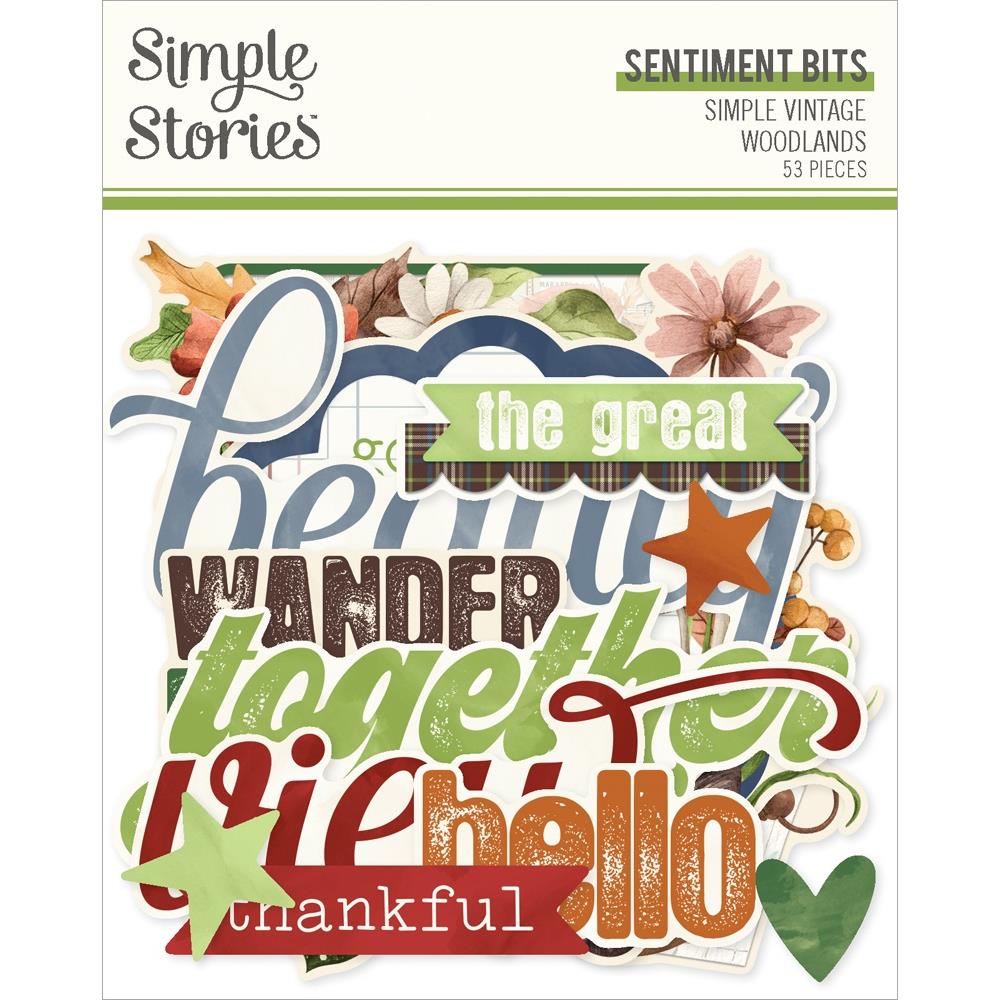 Simple Stories Vintage Woodlands Sentiment Bits And Pieces 24725