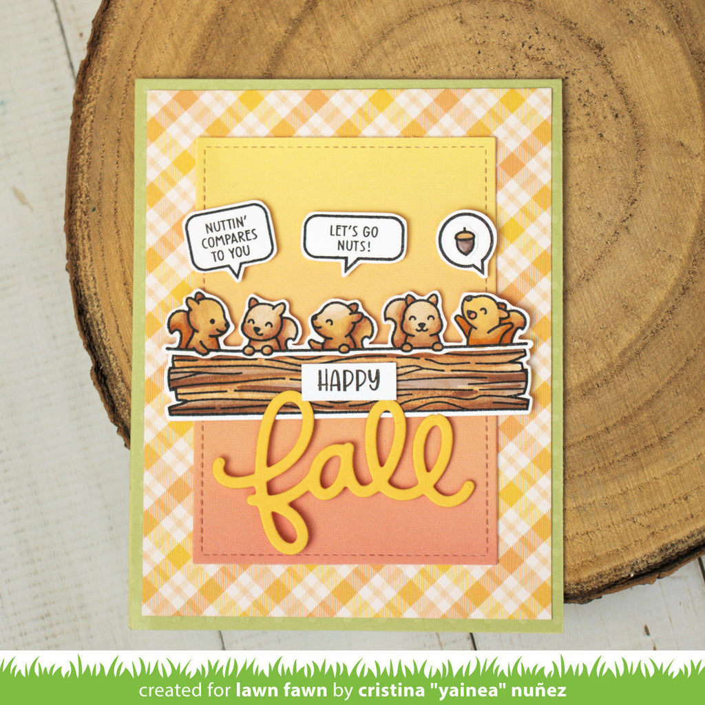 Lawn Fawn Simply Celebrate Squirrels Stamps Dies and Coloring Stencil