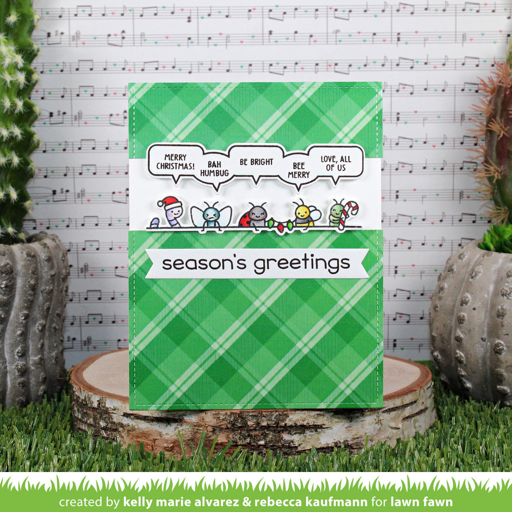 Lawn Fawn Set Simply Celebrate Winter Critters Clear Stamps and Dies bah humbug