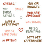 Honey Bee Sip Smile Repeat Clear Stamps And Dies Bundle