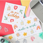 Sizzix 25th Birthday Collection Die, Folder, Stamp and Stencil bundle Letters By Shells Birthday Doodles Thinlits Die Set 667130