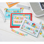 Sizzix 49 and Market Snap and Swap All about Banners Thinlits Dies 667055 happy 25th birthday cards