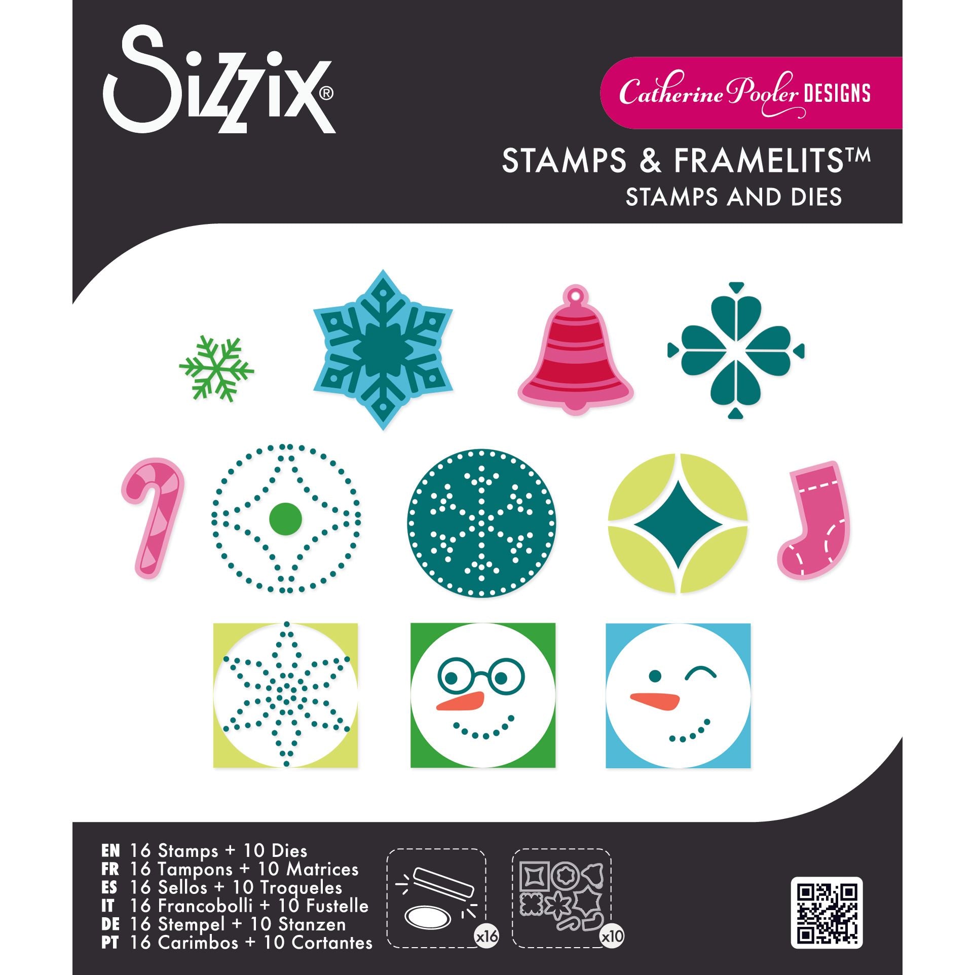 Sizzix Around the Holidays Clear Stamps and Framelits Dies 667173